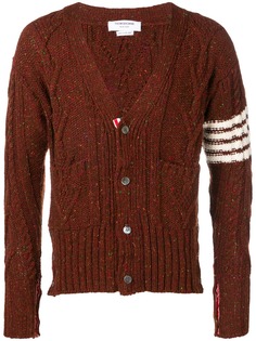 Thom Browne кардиган аранской вязки с 4 полосками