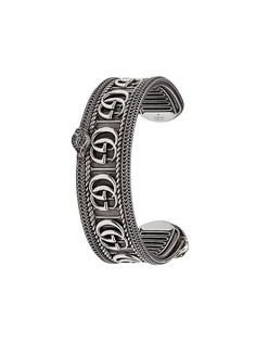 Gucci серебряный браслет с логотипом Double G