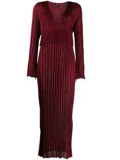 Just Cavalli длинное платье плиссе с блестками