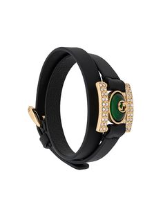 Gucci браслет с кристаллами и логотипом Interlocking G