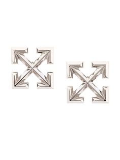 Off-White крупные серьги в форме логотипа