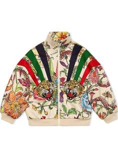 Gucci Kids спортивная куртка с принтом флагов