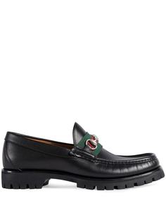Gucci лоферы Horsebit с отделкой Web