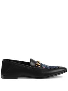 Gucci лоферы с вышивкой волка