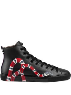 Gucci хайтопы с принтом змеи