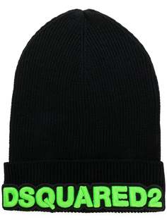 Dsquared2 шапка бини с заплаткой с логотипом