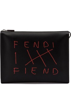 Fendi клатч с вышитым логотипом