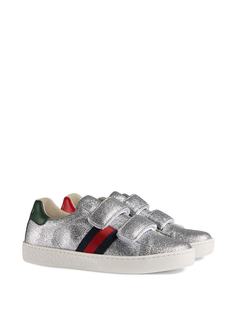 Gucci Kids кроссовки с блестками и отделкой Web