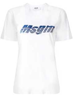 MSGM футболка с логотипом из пайеток