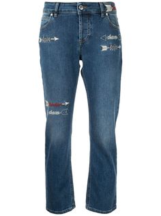 RedValentino укороченные джинсы с вышивкой