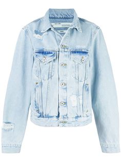 Off-White джинсовая куртка с вышивкой