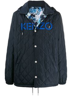 Kenzo стеганое пальто с логотипом