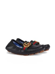 Gucci Kids Toddler leather driver with Double G