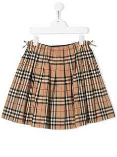 Burberry Kids плиссированная юбка Pearly