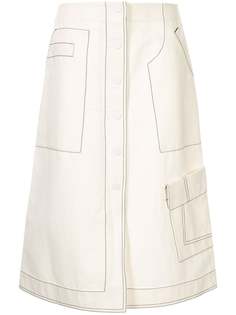 3.1 Phillip Lim юбка с завышенной талией и декоративной строчкой