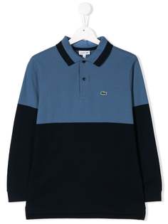 Lacoste Kids рубашка-поло в стиле колор-блок