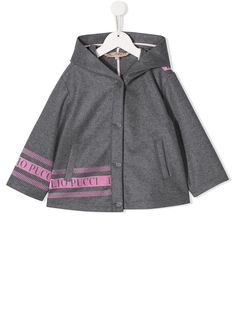 Emilio Pucci Junior пальто с капюшоном и логотипом