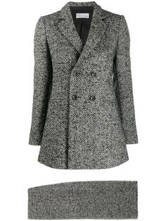 Red Valentino приталенный пиджак с узором в елочку