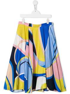 Emilio Pucci Junior плиссированная юбка с абстрактным принтом