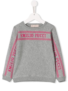 Emilio Pucci Junior джемпер с контрастным логотипом