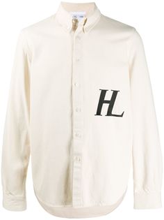 Helmut Lang рубашка с вышитым логотипом