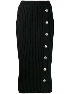 Balmain юбка в рубчик на пуговицах