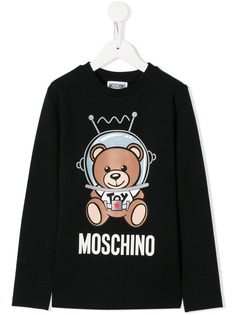 Moschino Kids футболка Space Bear с длинными рукавами