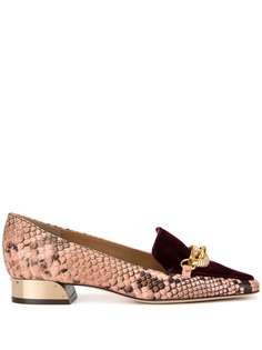 Tory Burch лоферы Jessa 25 с тиснением под кожу змеи