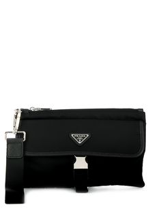 Prada клатч с пряжкой-логотипом