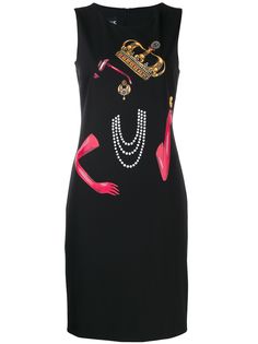 Boutique Moschino платье миди Queen с принтом