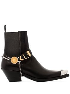 Versace ботинки с металлическим носком и декором Medusa