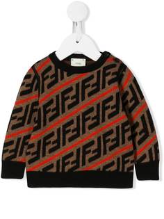 Fendi Kids джемпер вязки интарсия с узором FF