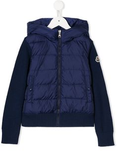 Moncler Kids куртка-пуховик с контрастной отделкой