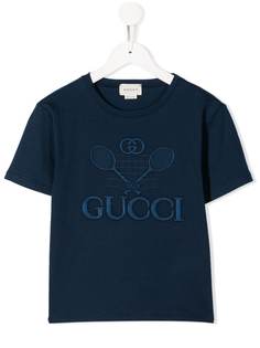 Gucci Kids футболка с вышитым логотипом