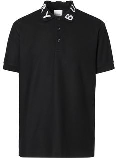 Burberry Logo Intarsia Cotton Piqué Polo Shirt