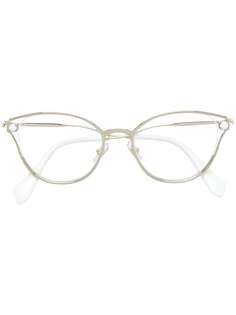 Miu Miu Eyewear очки в оправе "кошачий глаз" с искусственным жемчугом