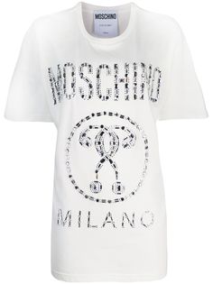 Moschino футболка с декорированным логотипом