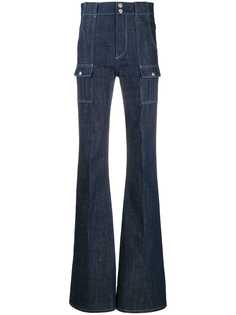 Chloé расклешенные джинсы с накладными карманами