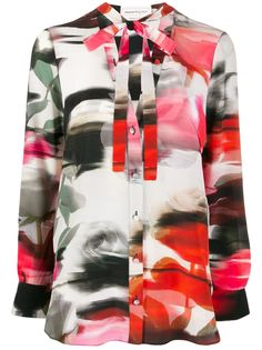 Alexander McQueen блузка с принтом