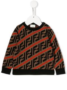 Fendi Kids джемпер вязки интарсия с узором FF