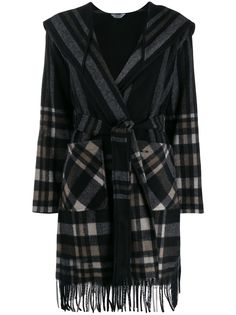 Liu Jo пальто с бахромой и капюшоном