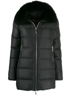Moorer пальто с воротником из меха лисы
