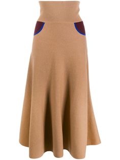 Loewe длинная трикотажная юбка с контрастными вставками