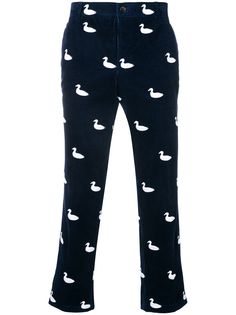 Thom Browne классические вельветовые чиносы с вышивкой