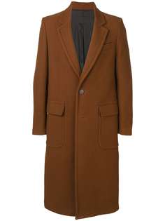 AMI Paris длинное пальто с накладными карманами