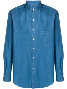 Loro Piana рубашка шамбре с нагрудным карманом