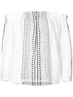 Lemlem блузка с приспущенными рукавами и полосатой отделкой