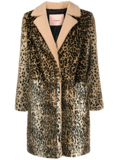 Twin-Set пальто с леопардовым принтом