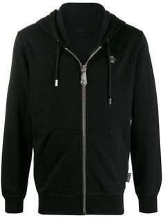 Philipp Plein худи на молнии с декором Skull