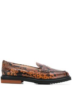 Tods лоферы с тиснением под кожу питона Tod’S